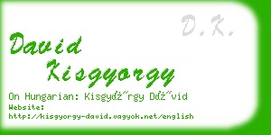 david kisgyorgy business card